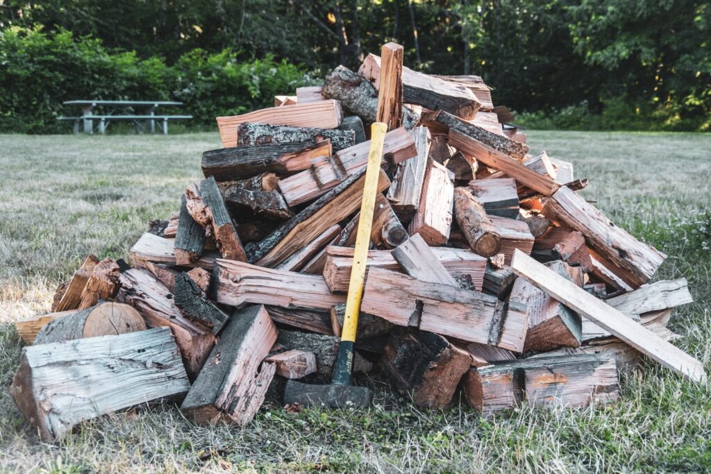 pile of chopped firewood