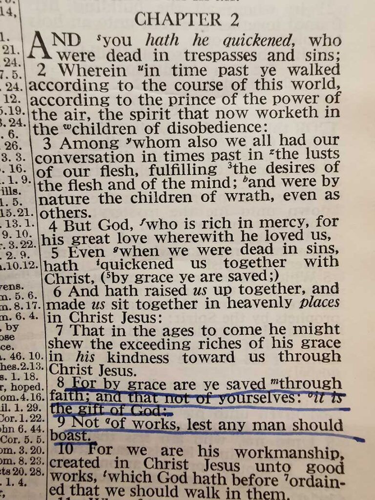 Ephesians 2:8 KJV - Self Sufficiency in the bible
