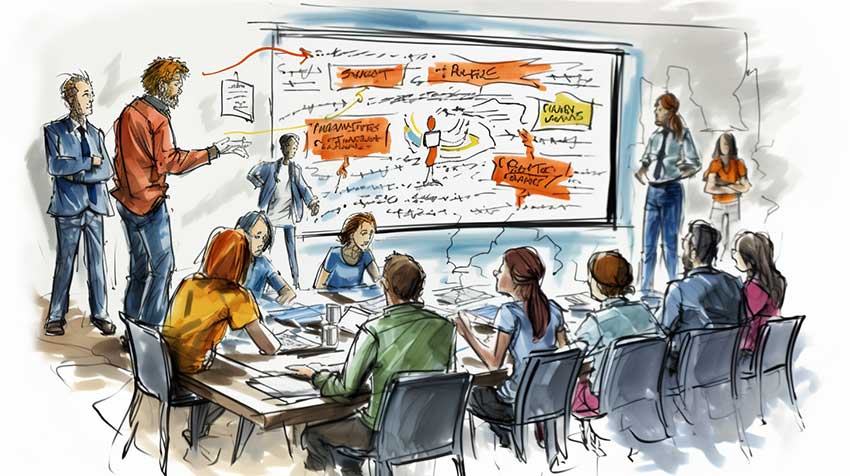 A mutual aid group meeting to discuss plans