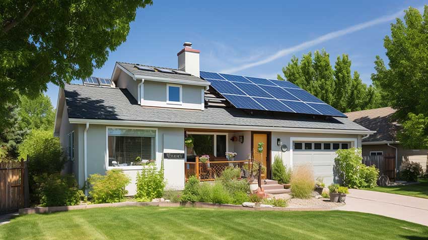 Solar panels fitted to a suburban home